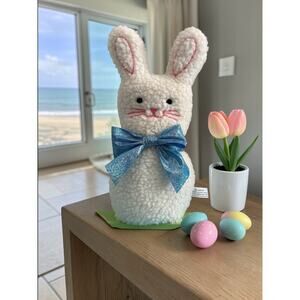 Faux Shearling Bunny Easter Decorative Accent